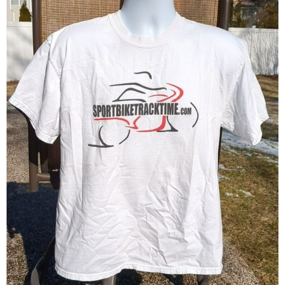 Vintage Sportbike Track Time Motorcycle Racing T-Shirt Men's Size Large‎ 2008